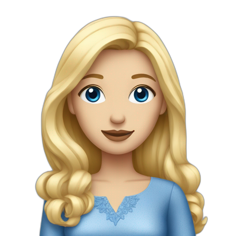 Une Femme Blonde Yeux Bleu Avec Une Couronne Ai Emoji Generator