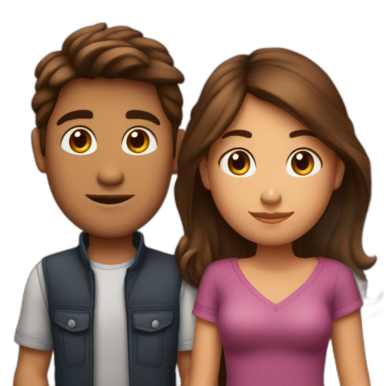 Gar On Brun Et Fille Brune En Couple Ai Emoji Generator