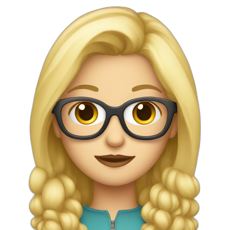 Fille Blonde Et Avec Des Lunette AI Emoji Generator