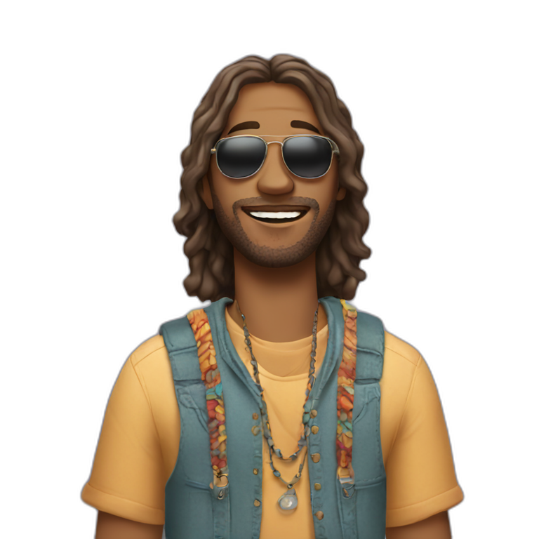 Hippie Guy AI Emoji Generator