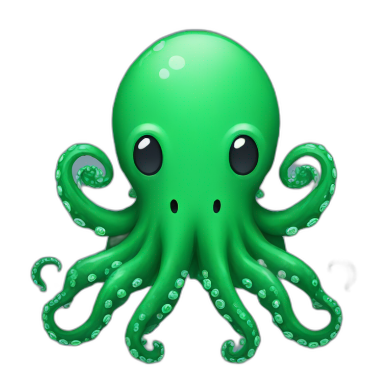 Dancing Green Octopus Ai Emoji Generator