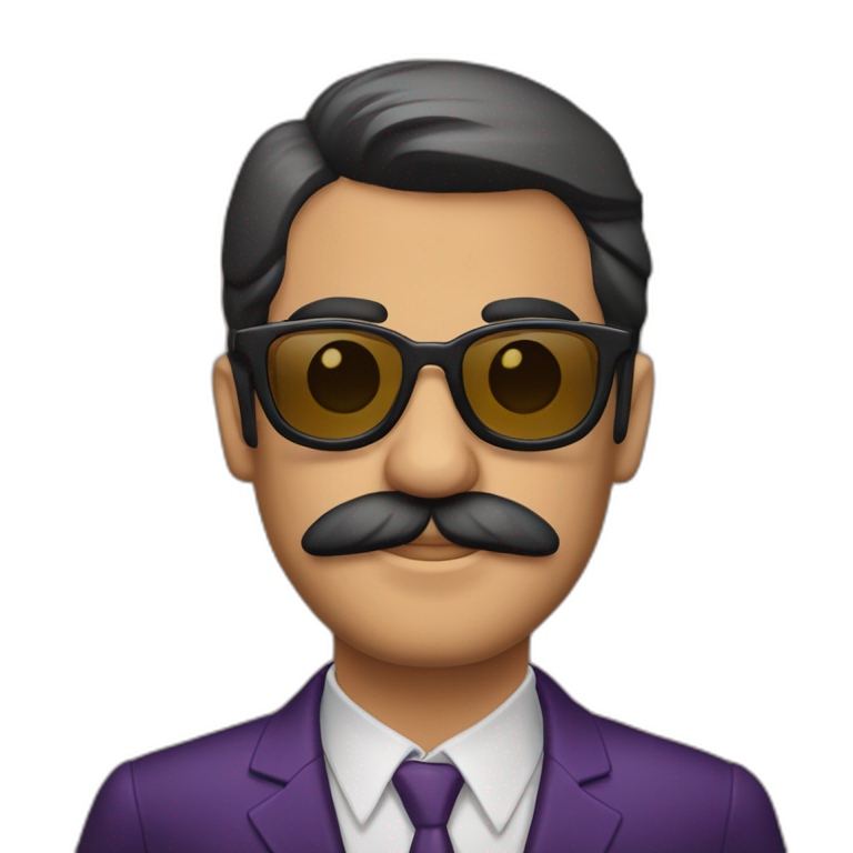 Hombre Moreno Con Lentes Redondos Y Mostacho Delgado Ai Emoji Generator