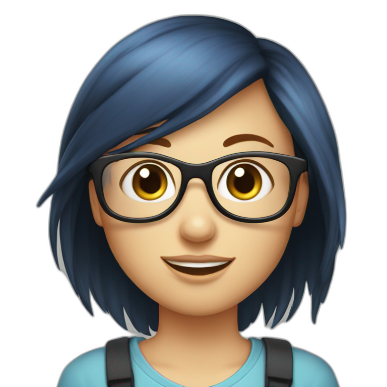 Fille Blonde Lunettes Ronde AI Emoji Generator