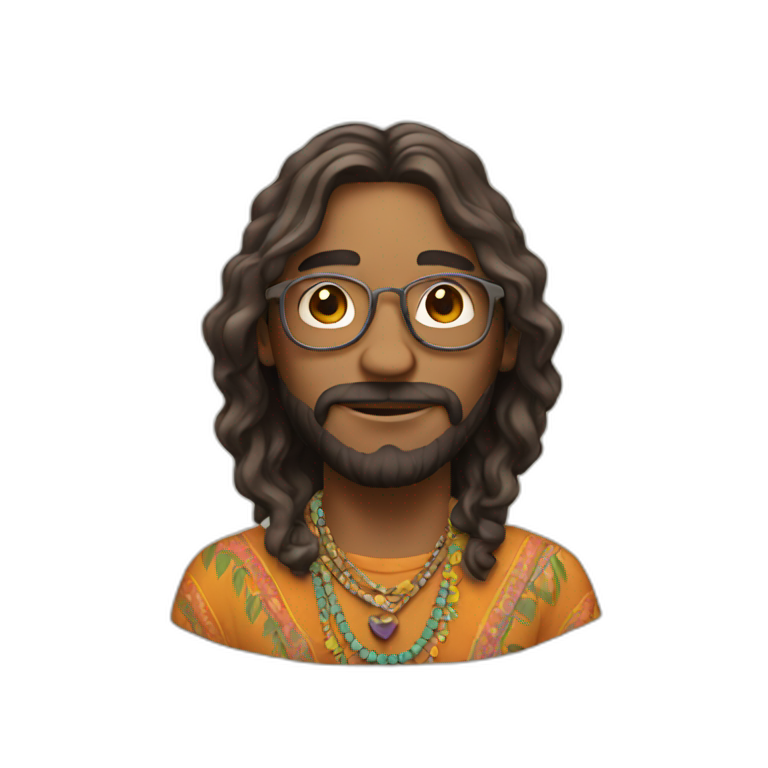 Jerry Rubin Hippie AI Emoji Generator