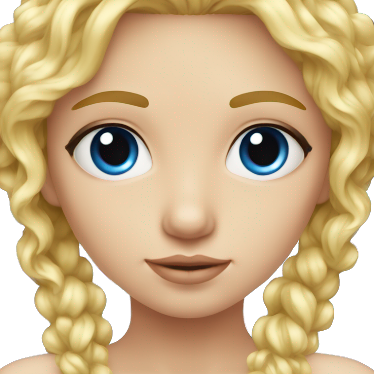 Petite Fille Blonde Yeux Bleu Au Cheveux Boucle AI Emoji Generator