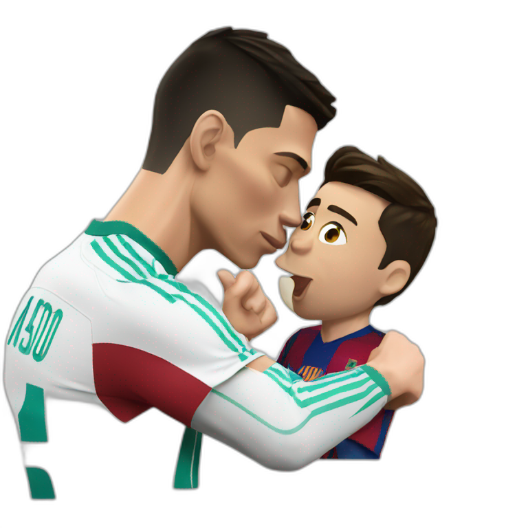 Messi Kissing Ronaldo AI Emoji Generator