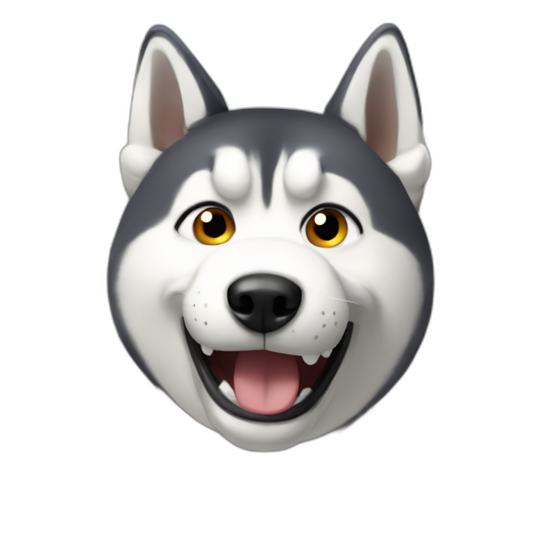 A running husky with a long tongue | AI Emoji Generator