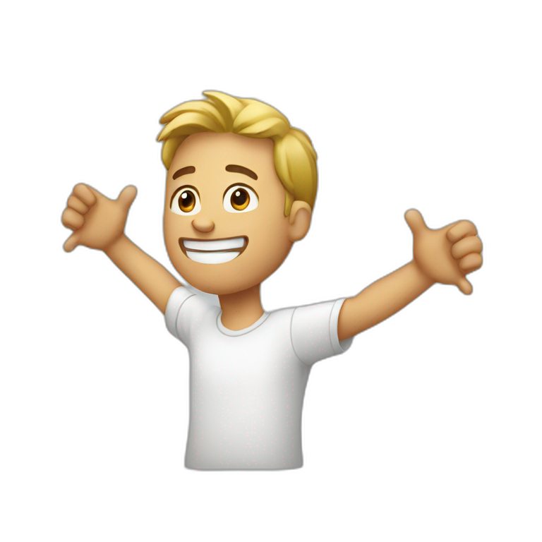 man with hands up | AI Emoji Generator