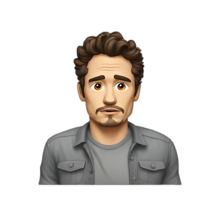 james franco cartoon wearing shirt | AI Emoji Generator