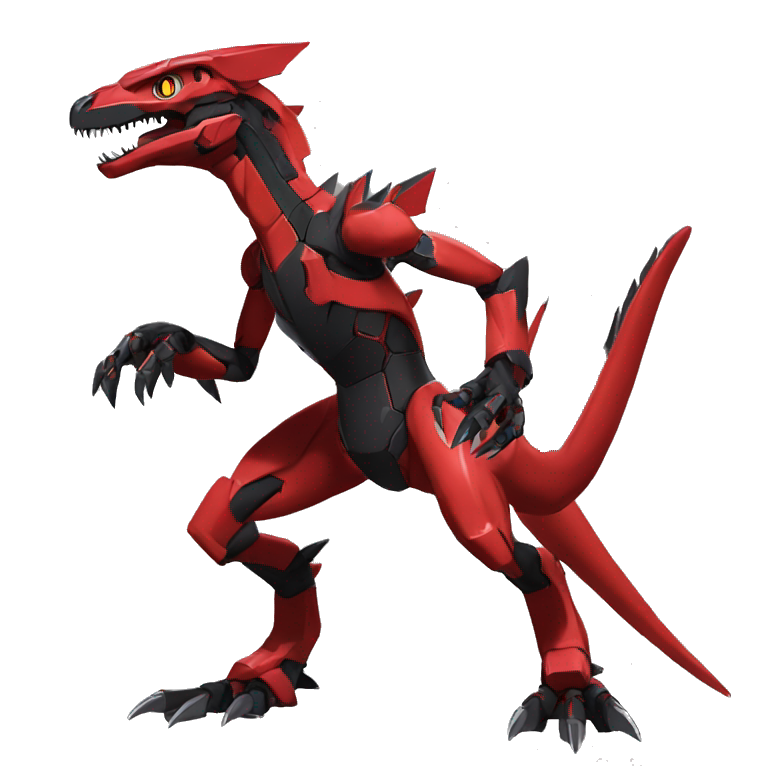 Cool Edgy Black Red Digimon-Fakemon-Guilmon-Velociraptor-Dragon-Mecha ...