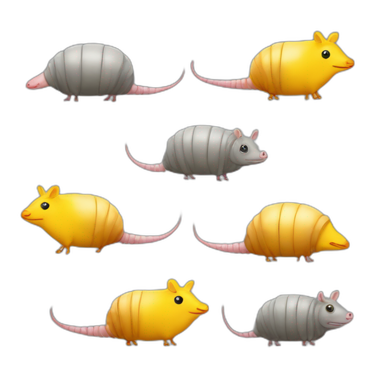 Gray pig armadillo cow centipede insect with yellow duck face | AI ...