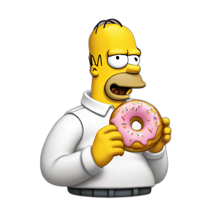 homer simpson eating a donut | AI Emoji Generator