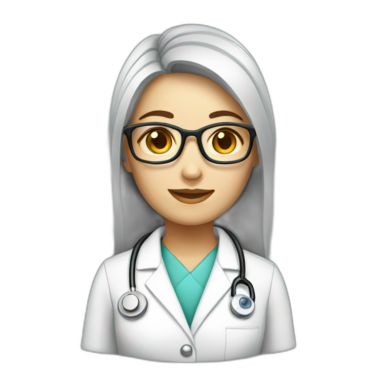 White Female doctor vacation beach | AI Emoji Generator