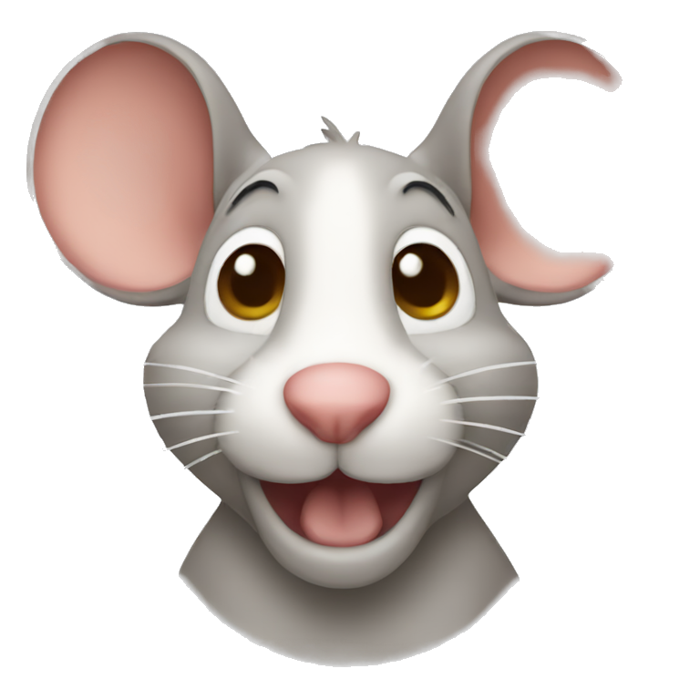 brown jerry mouse cartoon with purple hair bow | AI Emoji Generator