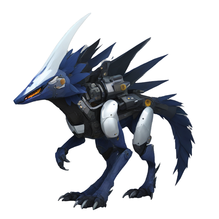 Anthro Futuristic Mechanical Sergal-raptor-nargacuga-vernid | AI Emoji ...