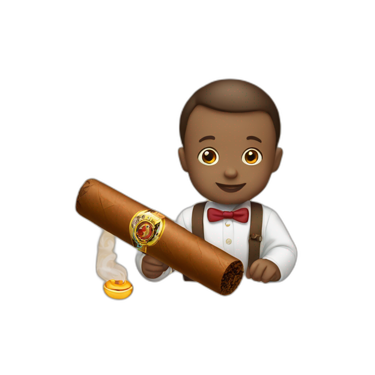 the driving crooner with a hat and a cigar | AI Emoji Generator