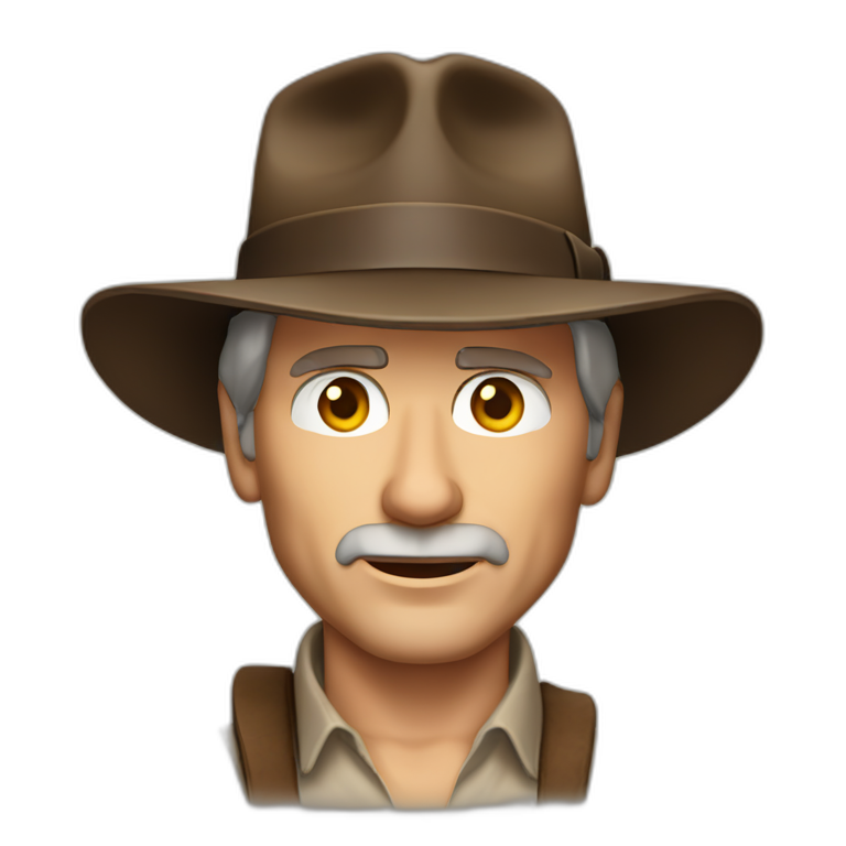 A TOK emoji of Harrison Ford as Indiana Jones. No patterns | AI Emoji ...