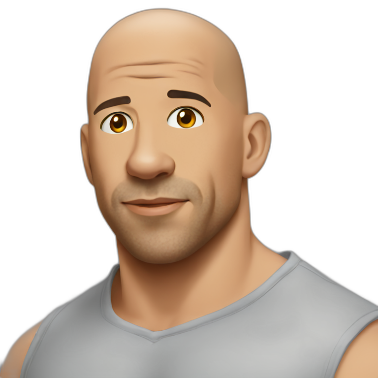 vin diesel serious cartoon wearing henley | AI Emoji Generator