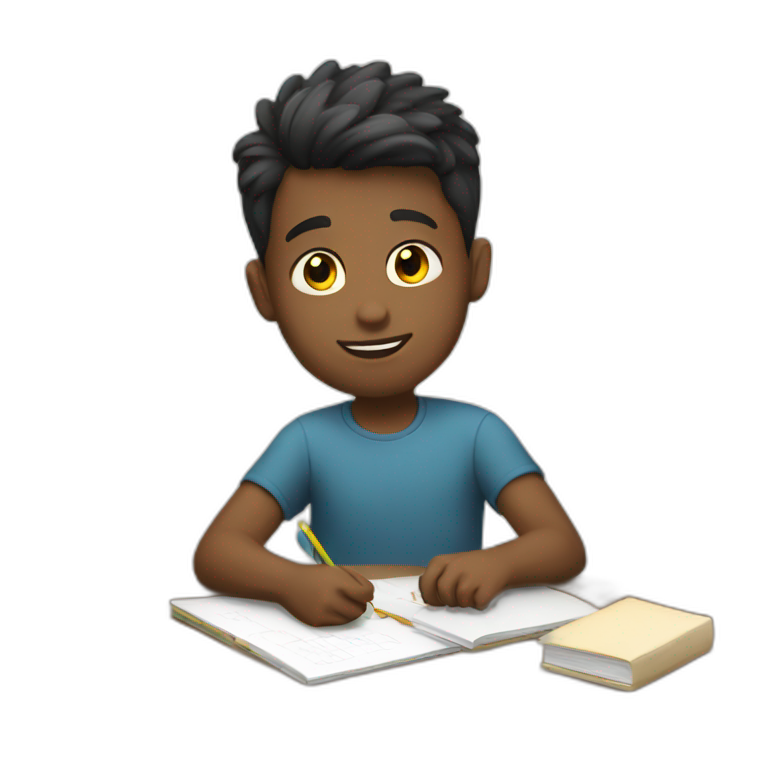 emoji doing homework