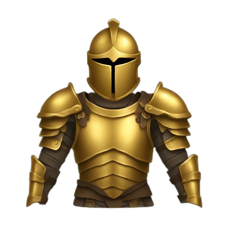 leonin paladin with gold armor an golden blonde hair | AI Emoji Generator