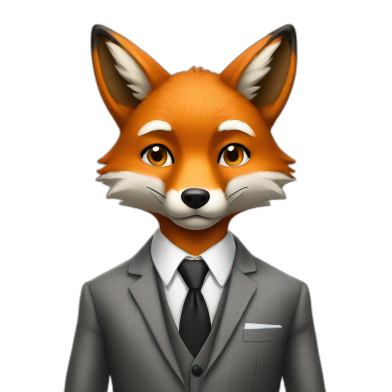 fox with a suit | AI Emoji Generator