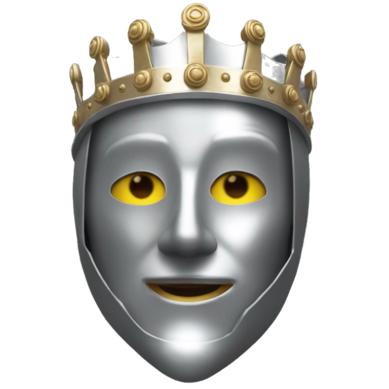 king baldwin IV in silver full face mask up | AI Emoji Generator