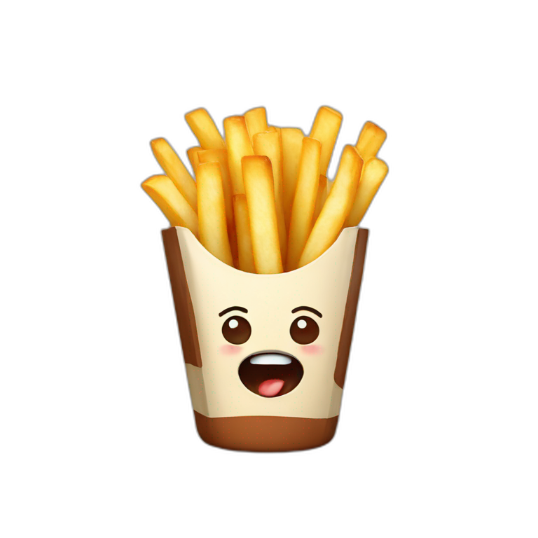 french fries in a box with skull logo | AI Emoji Generator