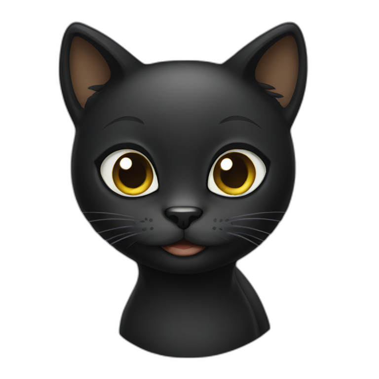 Black Only Cat Female Fluffier Full Body Ai Emoji Generator 4178