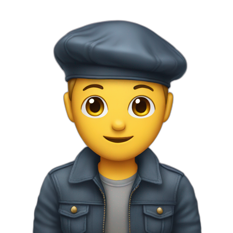 red parachutist beret on side with head emojis sign | AI Emoji Generator