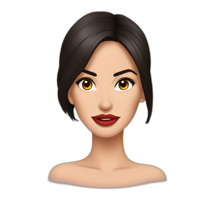 Megan Fox with green eyes and pierced nose | AI Emoji Generator