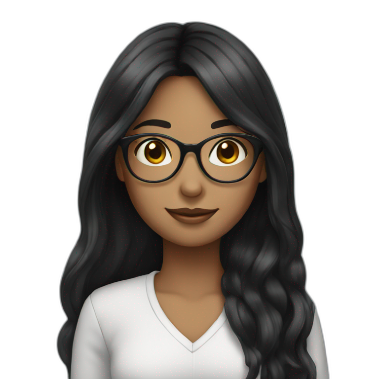 Girl With Black Glasses Ai Emoji Generator