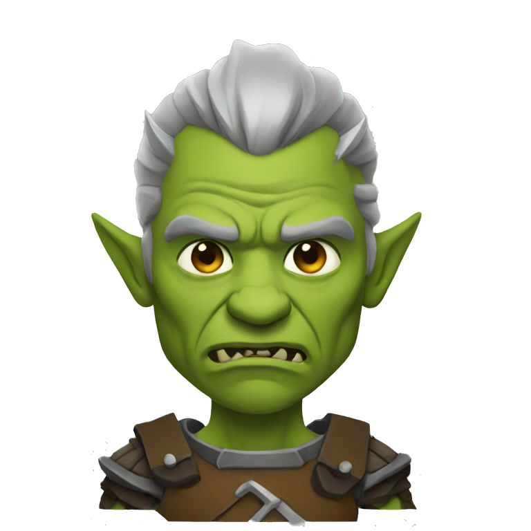 Brave Orc ranger wearing fedora | AI Emoji Generator