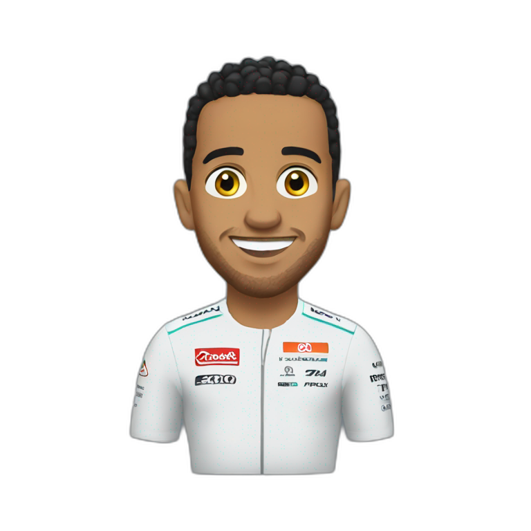 Lewis Hamilton in race helmet | AI Emoji Generator