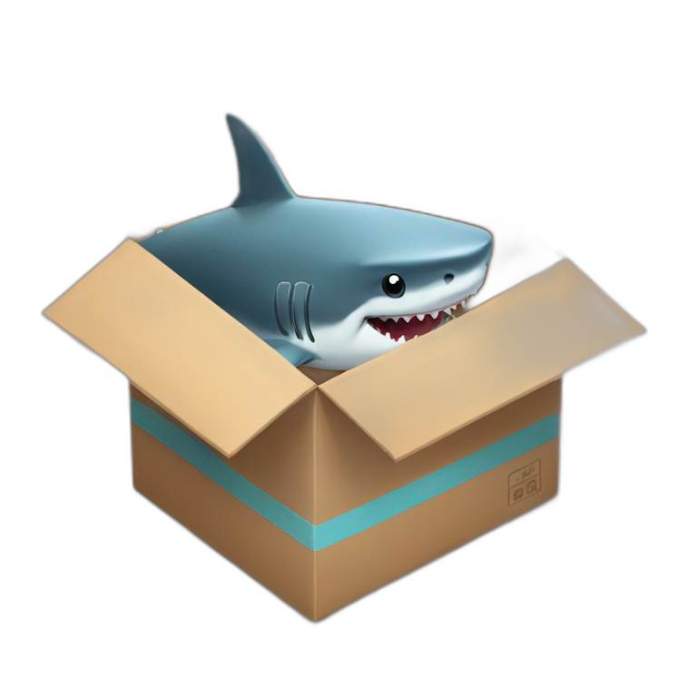 shark sipping on apple juice box | AI Emoji Generator