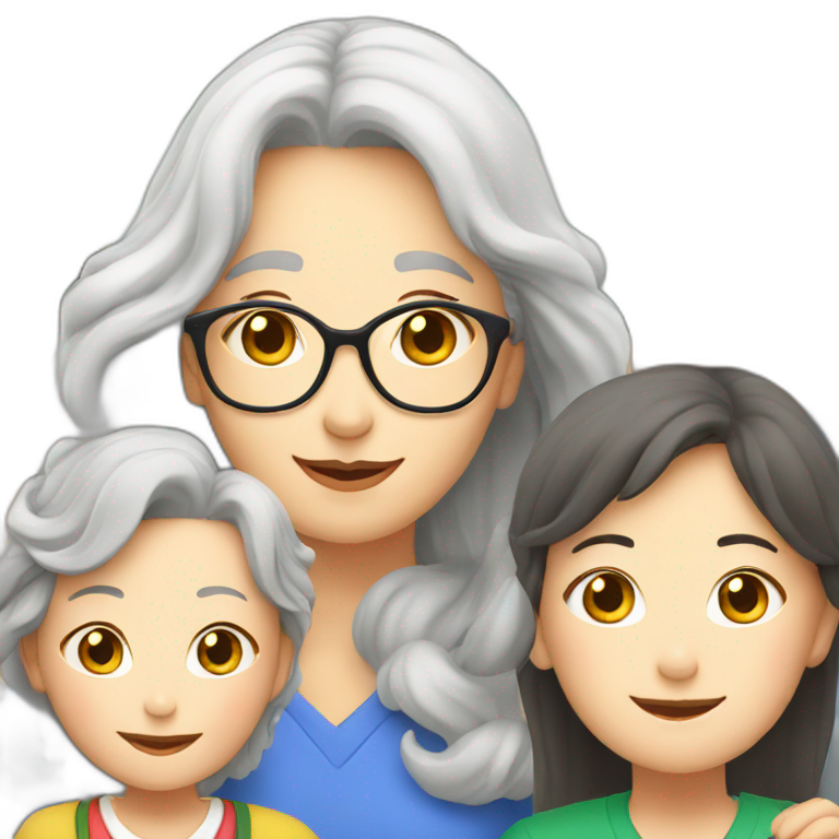 Classmates Reunion with older lady teacher | AI Emoji Generator