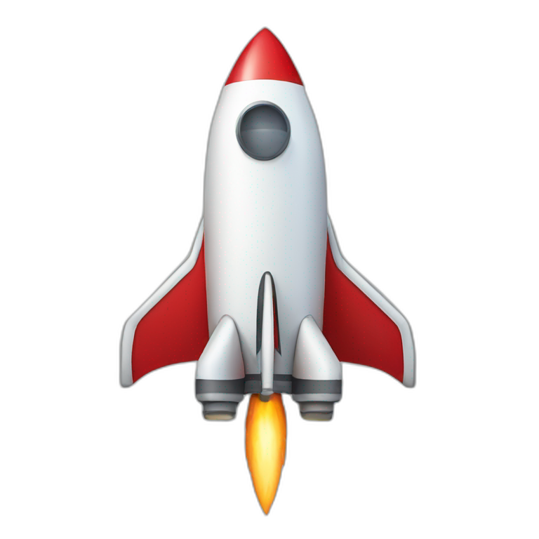 green apple on a rocket ship | AI Emoji Generator