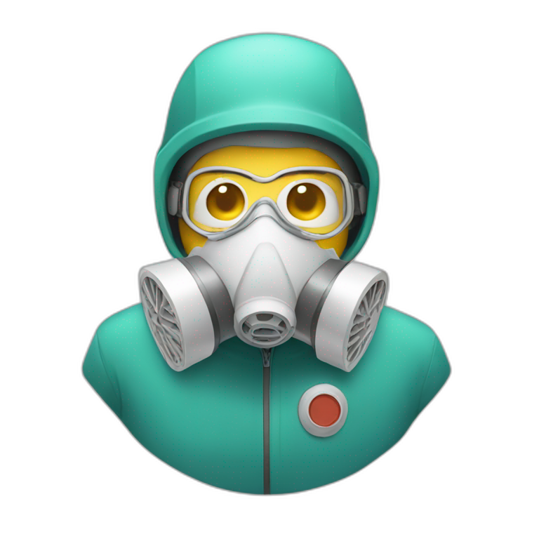 Asian woman wearing N95 Respirator | AI Emoji Generator