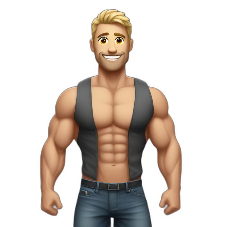 Muscle young man | AI Emoji Generator