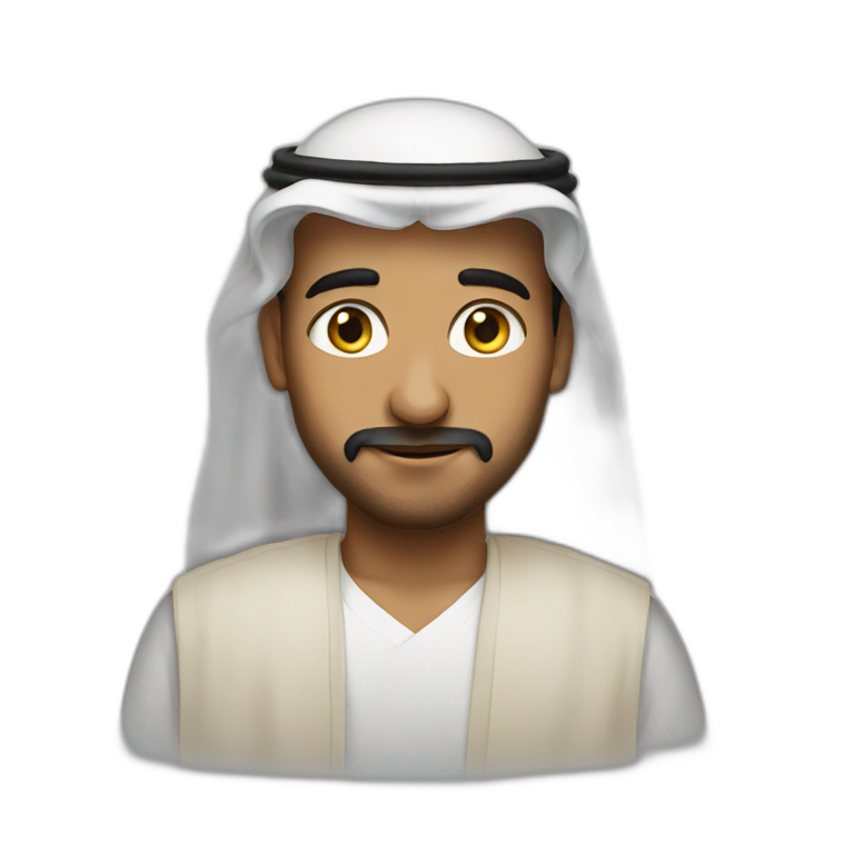 Saudi wearing a shmagh | AI Emoji Generator