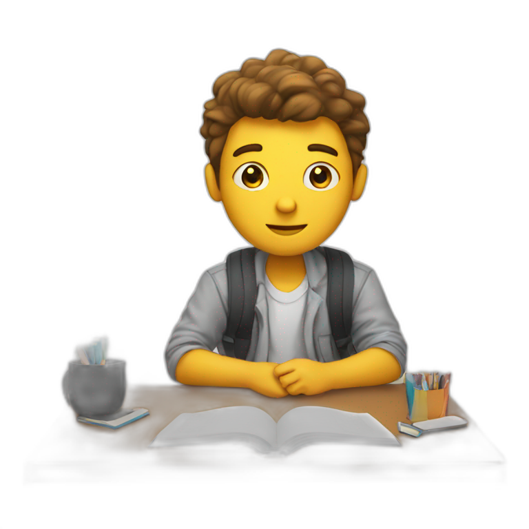 a guys studying | AI Emoji Generator