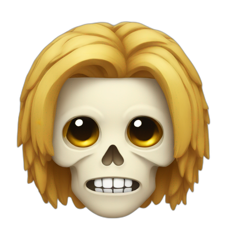 guy with skull mask with grey hair | AI Emoji Generator