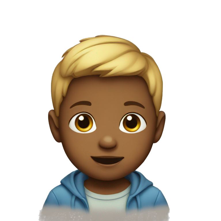 adorable baby boy eating apple | AI Emoji Generator