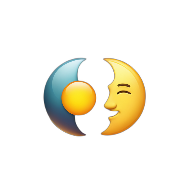 moon thats half yellow half red | AI Emoji Generator