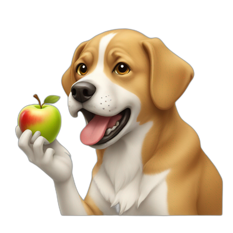 black dog eats apple | AI Emoji Generator