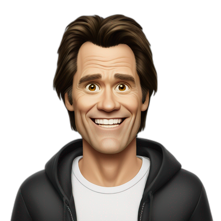 cat wearing a jim carrey costume | AI Emoji Generator