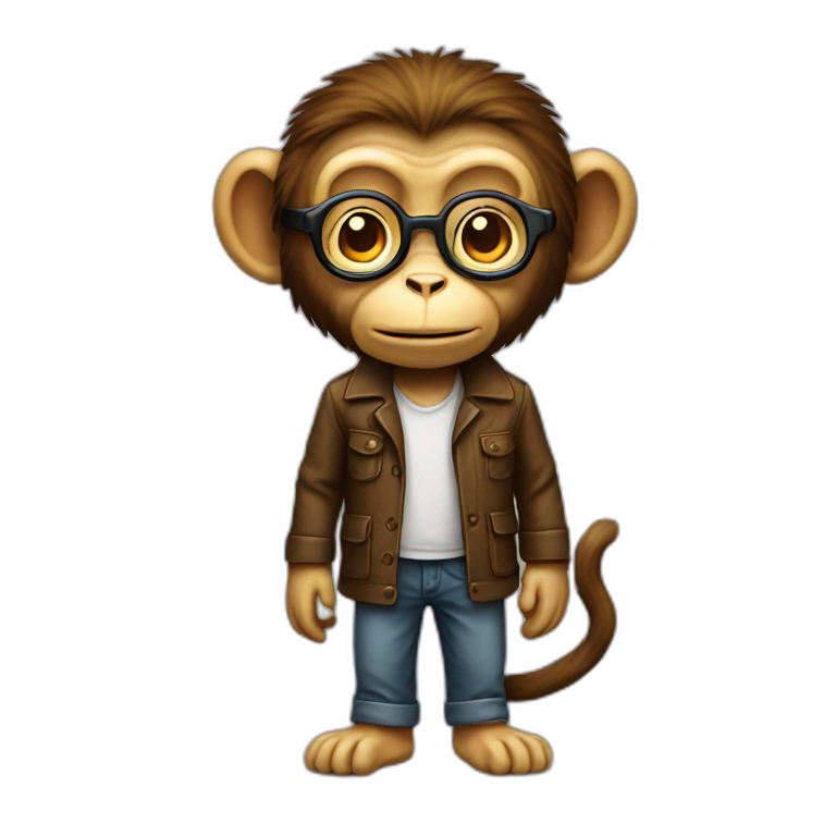 smart monkey full body | AI Emoji Generator