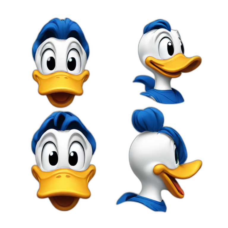 Donald Duck looks polite and professional | AI Emoji Generator