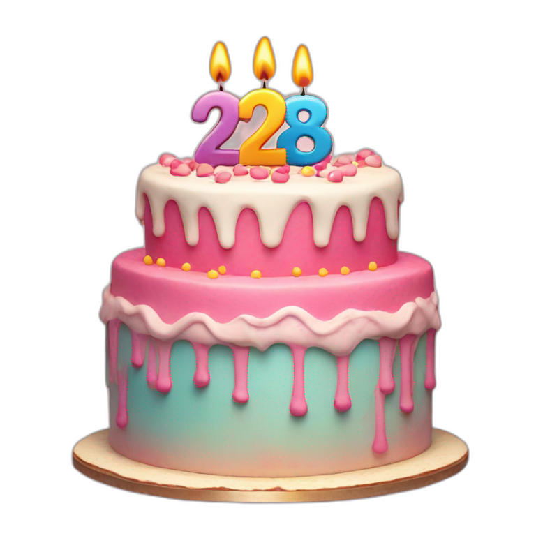 Birthday Cake With Burning Candle Number 28 Stock Photo - Download Image  Now - 25-29 Years, Candle, Number 28 - iStock