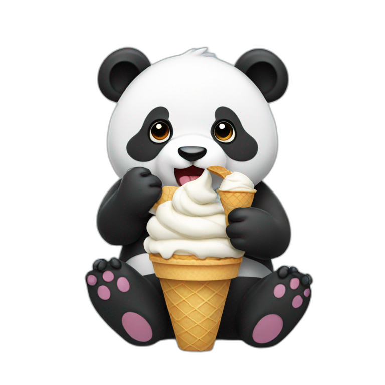 Panda eating ice cream | AI Emoji Generator