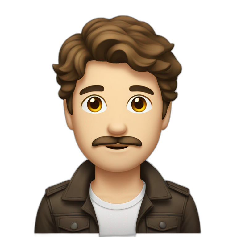 A young man with beautiful brown hair | AI Emoji Generator